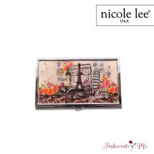 Nicole Lee USA Exclusive Premium Print Snap Closure Metallic Business Card Case